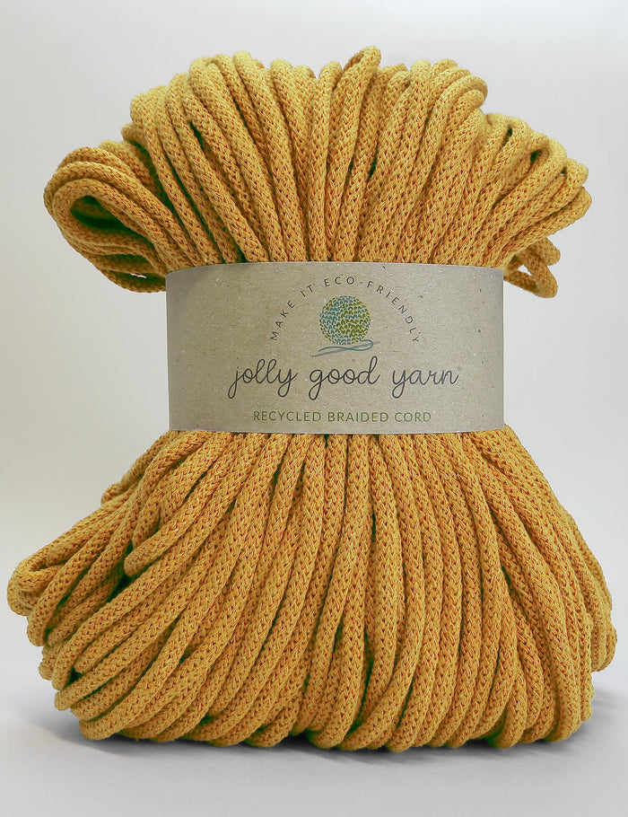 5mm Honiton Yellow recycled cotton macrame cord
