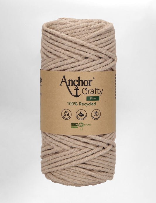 Anchor Crafty 3mm Pearl 3ply recycled cotton macrame cord (65m)