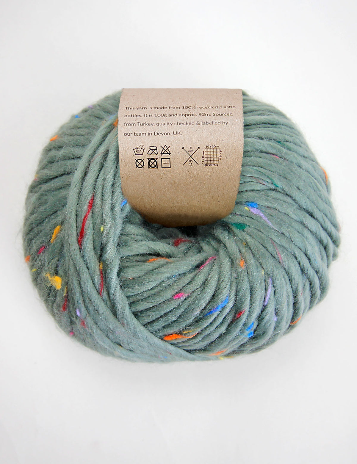 Recycled textile yarn - colour green