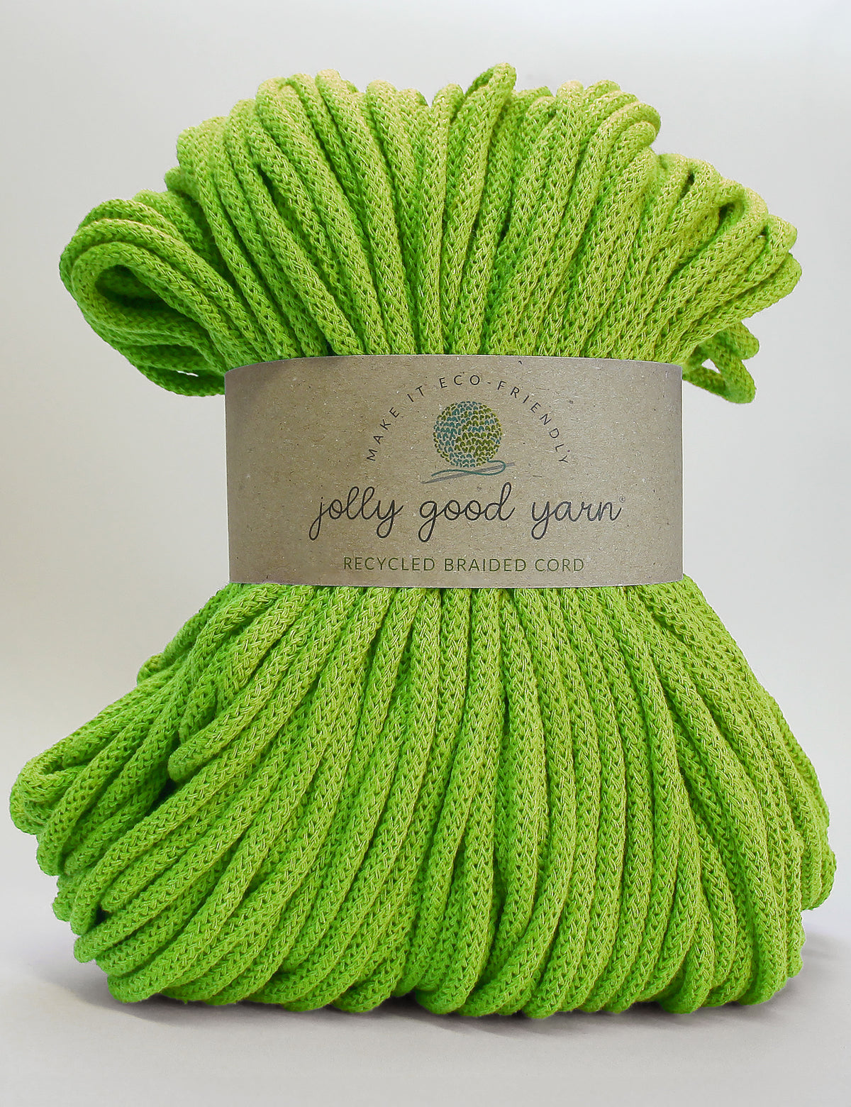 5mm Bicton Green recycled cotton macrame cord