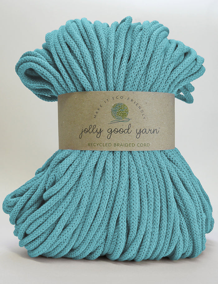 Recycled braided yarn - colour aqua