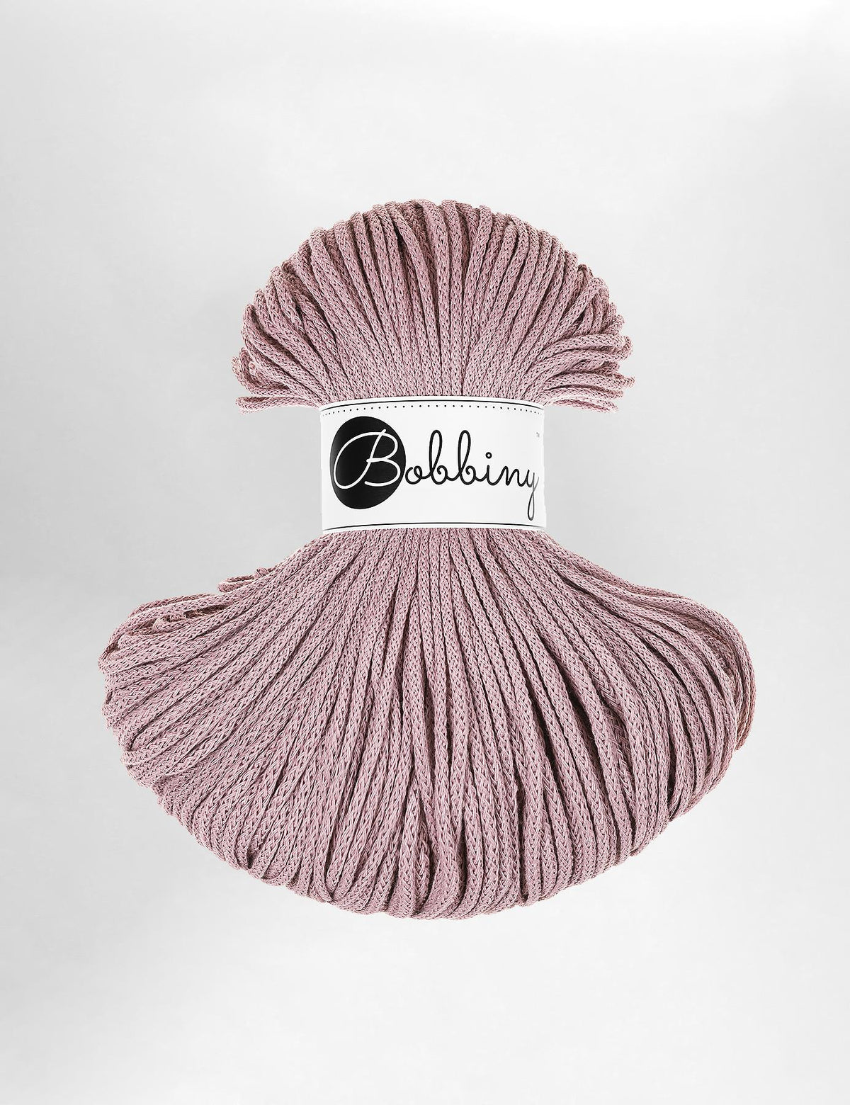 Bobbiny Mauve 3mm Braided Macrame Cord (100m)