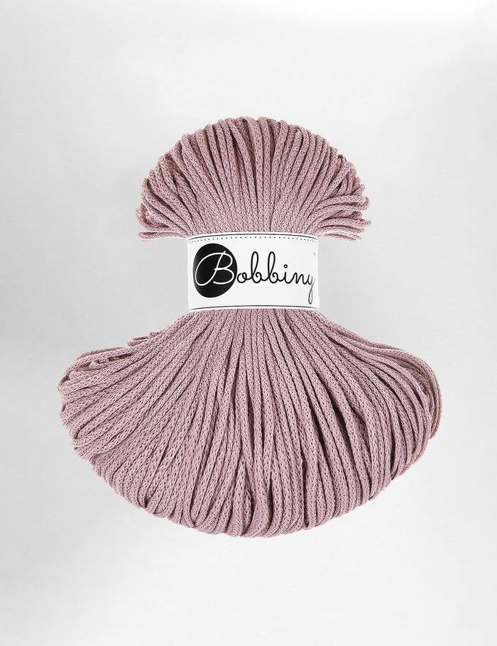 Bobbiny Mauve 3mm Braided Macrame Cord (100m)