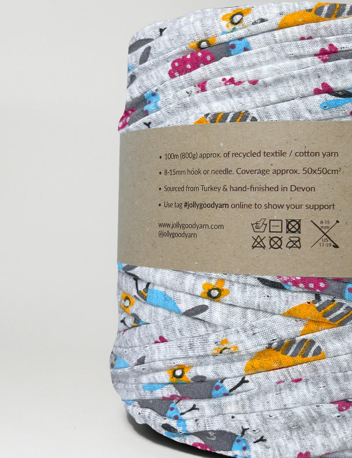 Bird patterned t-shirt yarn (100-120m)