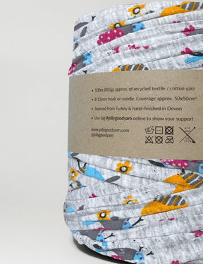 Bird patterned t-shirt yarn (100-120m)