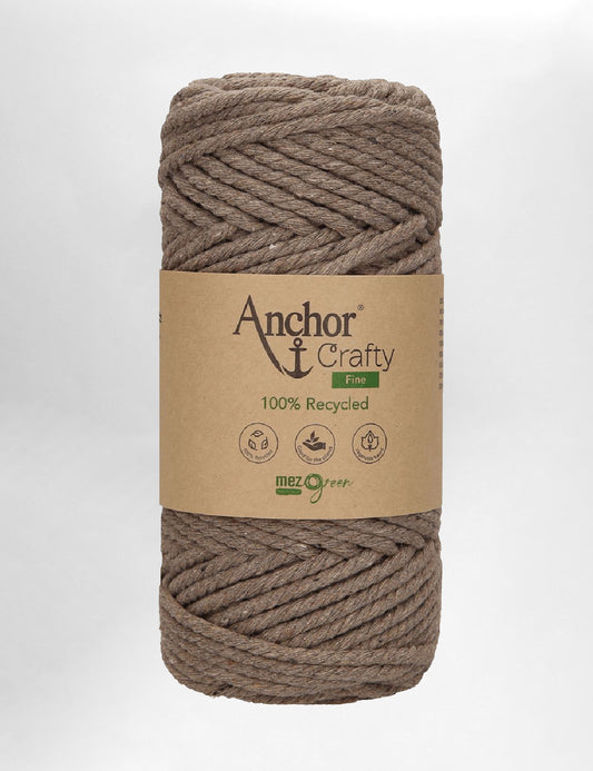 Anchor Crafty 3mm Cinnamon 3ply recycled cotton macrame cord (65m)