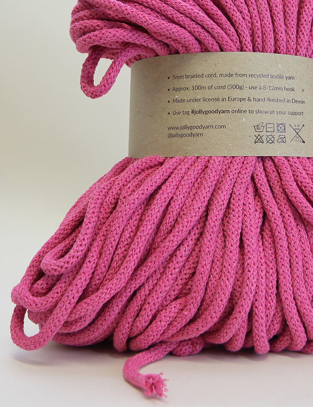 5mm Colyton Pink recycled cotton macrame cord