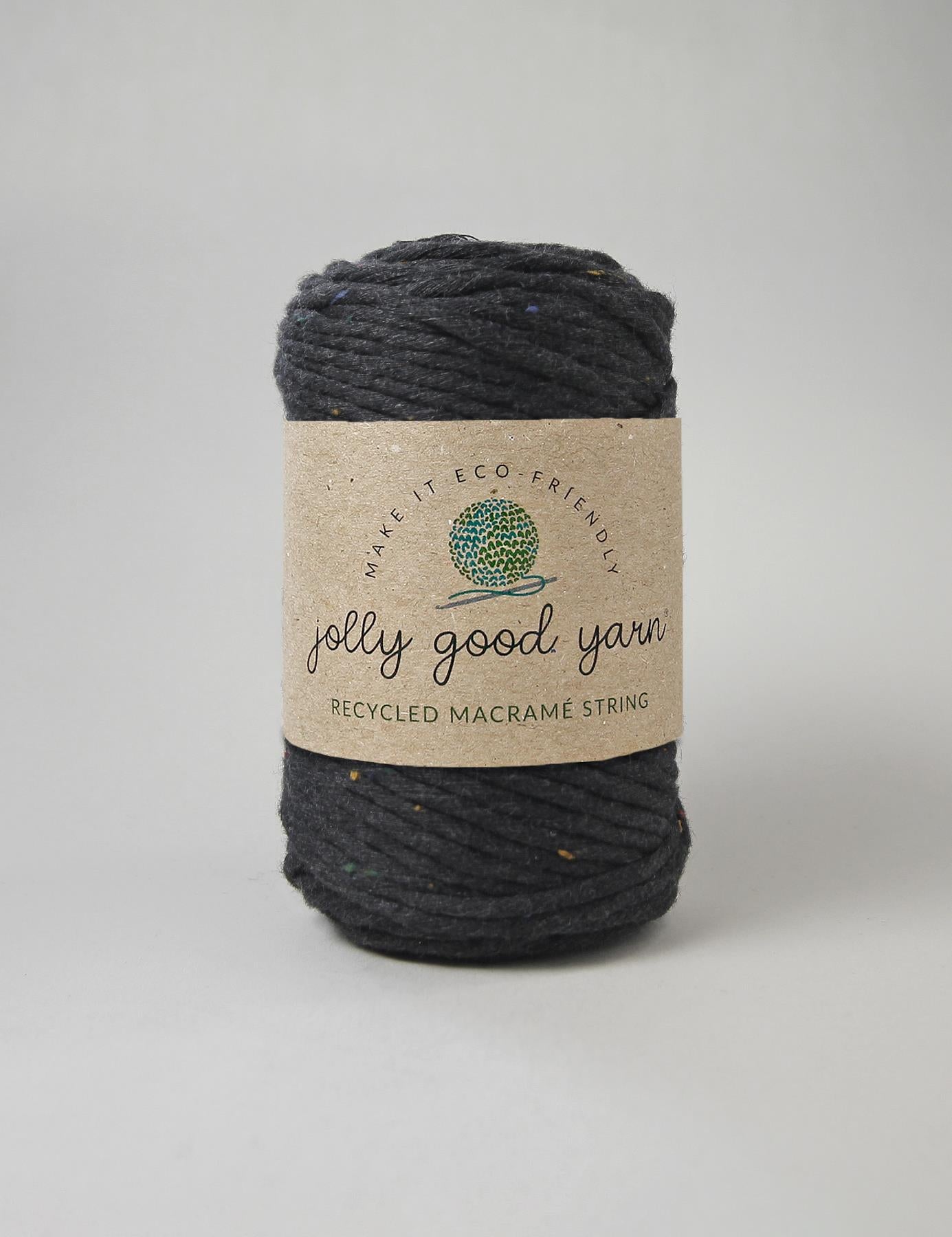 3mm Clovelly Charcoal Macrame String (125g) - Recycled Cotton Single ...
