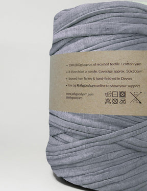 Glossy moon grey t-shirt yarn (100-120m)