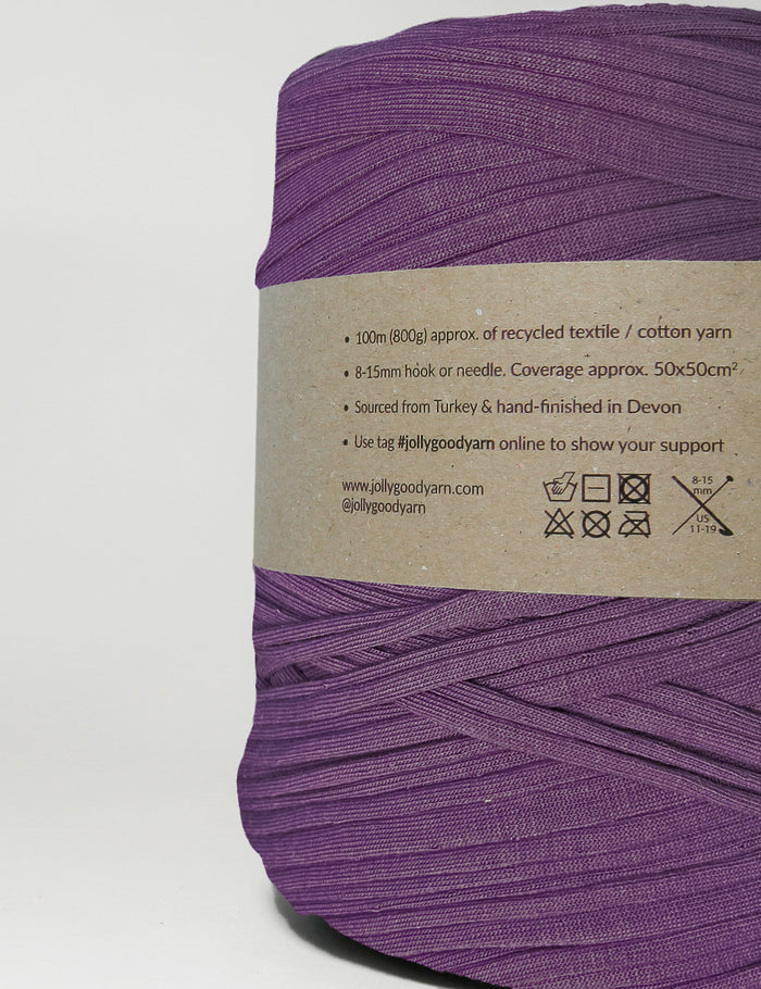 Recycled T-shirt yarn - colour purple