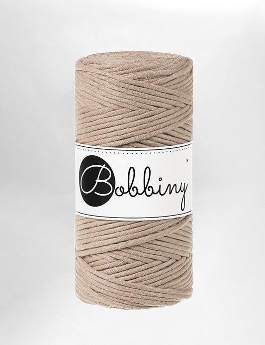 Bobbiny Sand single twist recycled cotton macrame cord (100m)