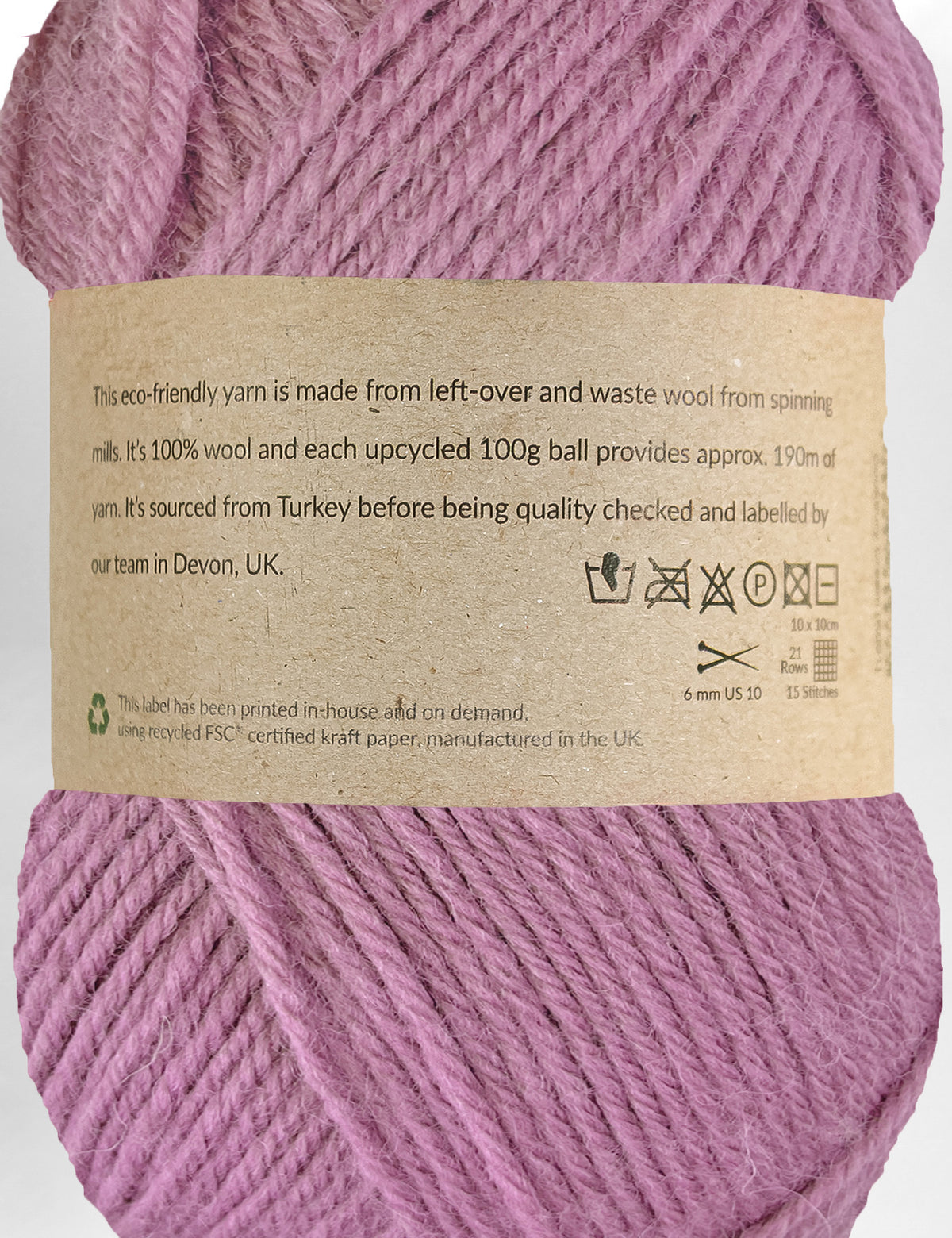 Denbury Purple 100% upcycled knitting wool (100g)