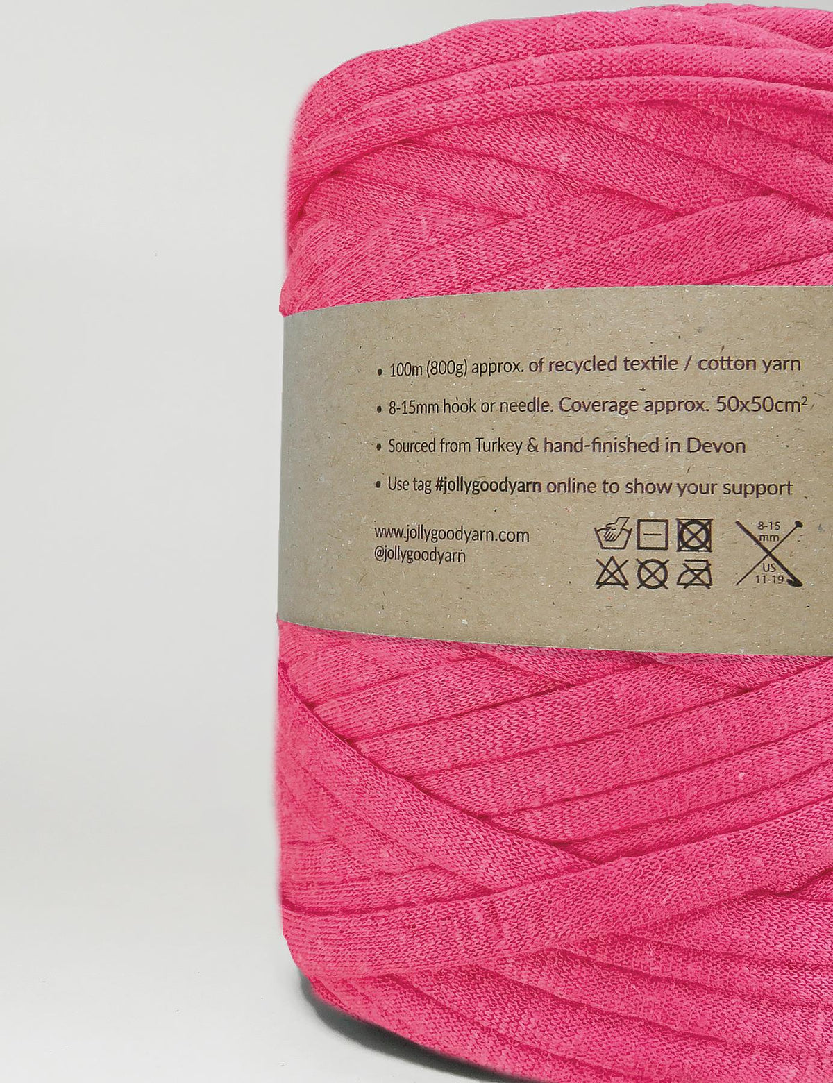 Recycled textile yarn - colour pink
