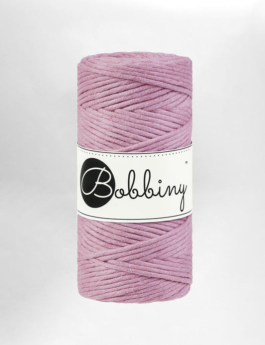 Bobbiny 3mm Dusty Pink single twist recycled cotton macrame cord (100m)