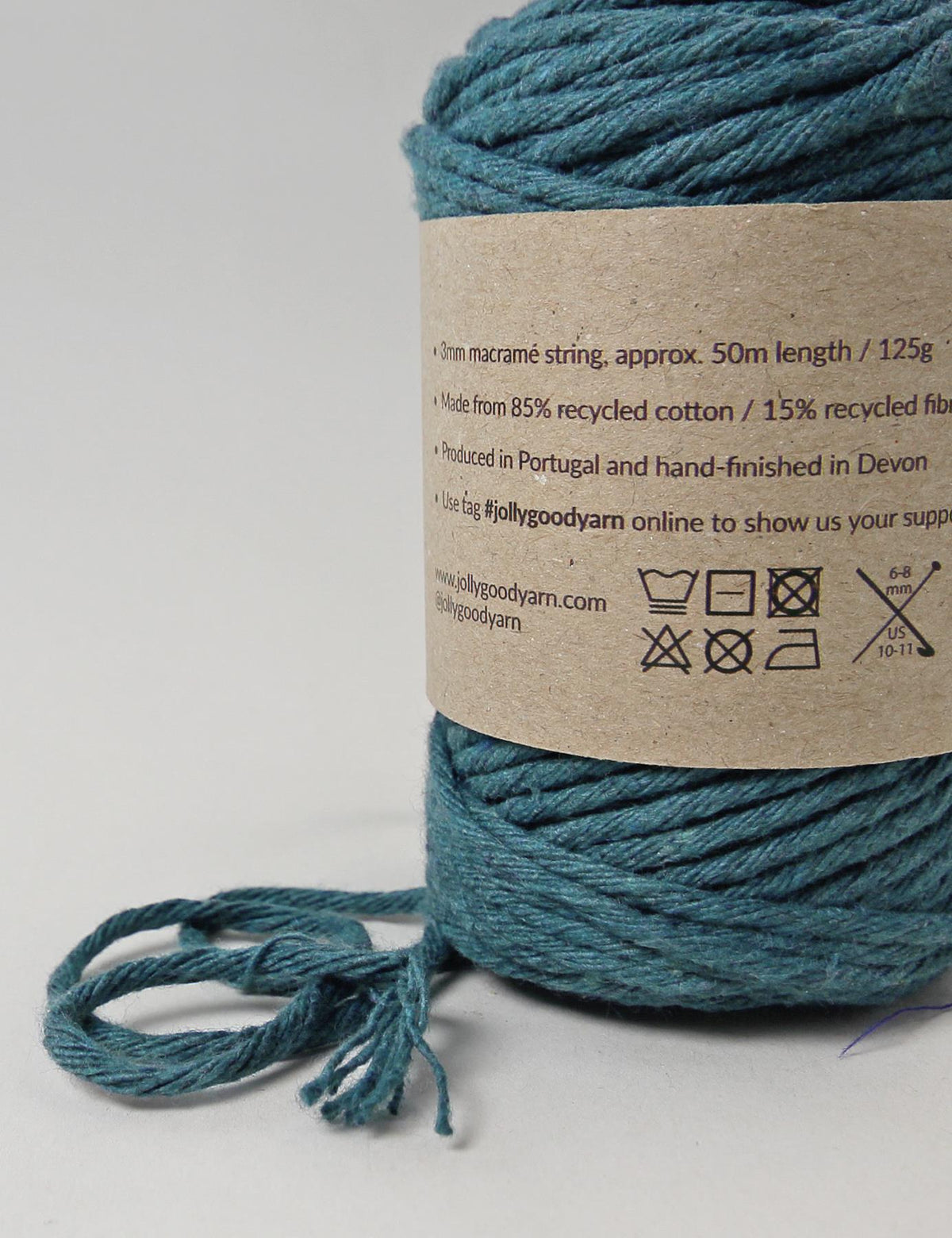 Recycled macrame string - colour turquoise 