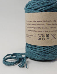 Recycled macrame string - colour turquoise 