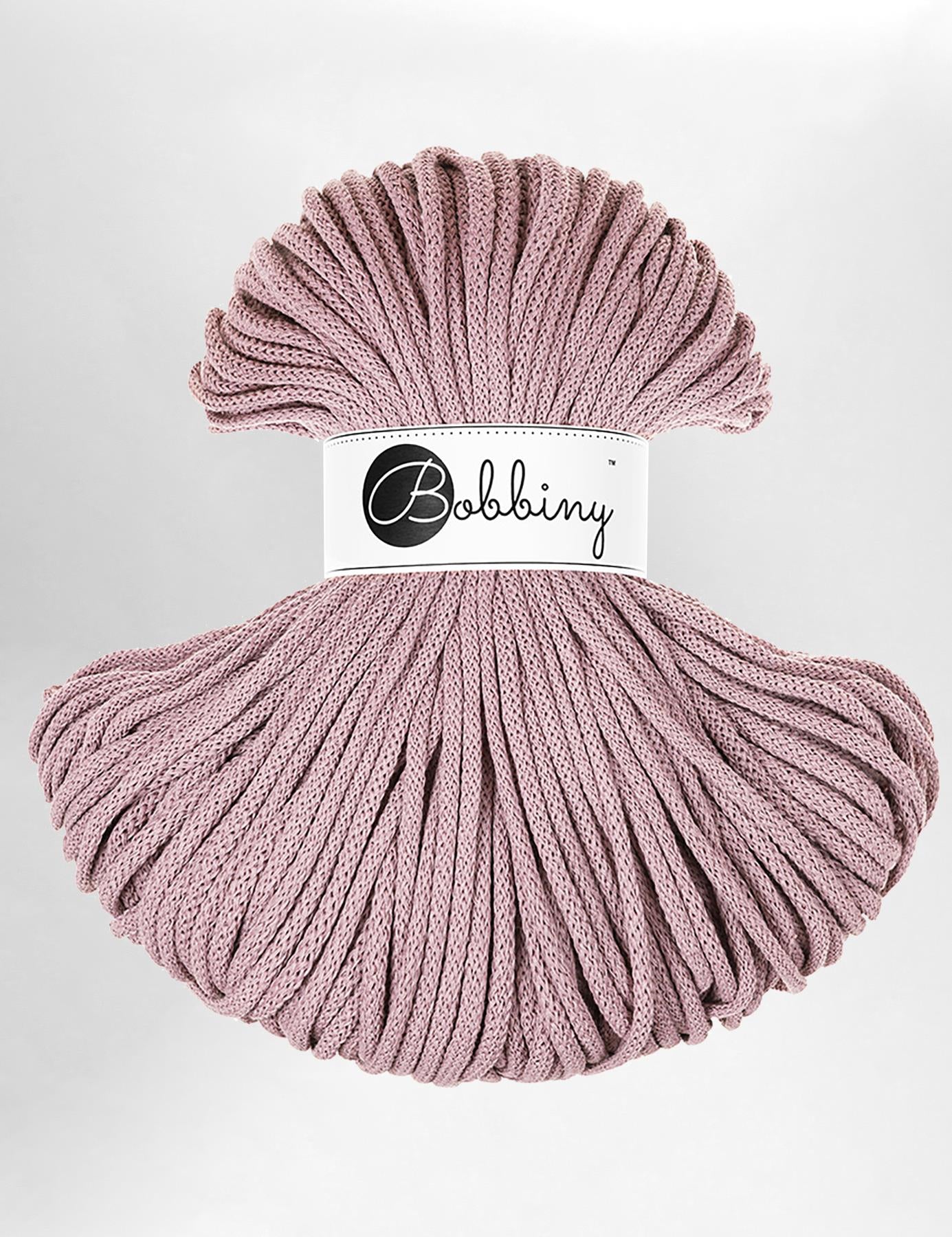 5mm Mauve recycled cotton macrame cord by Bobbiny (100m)