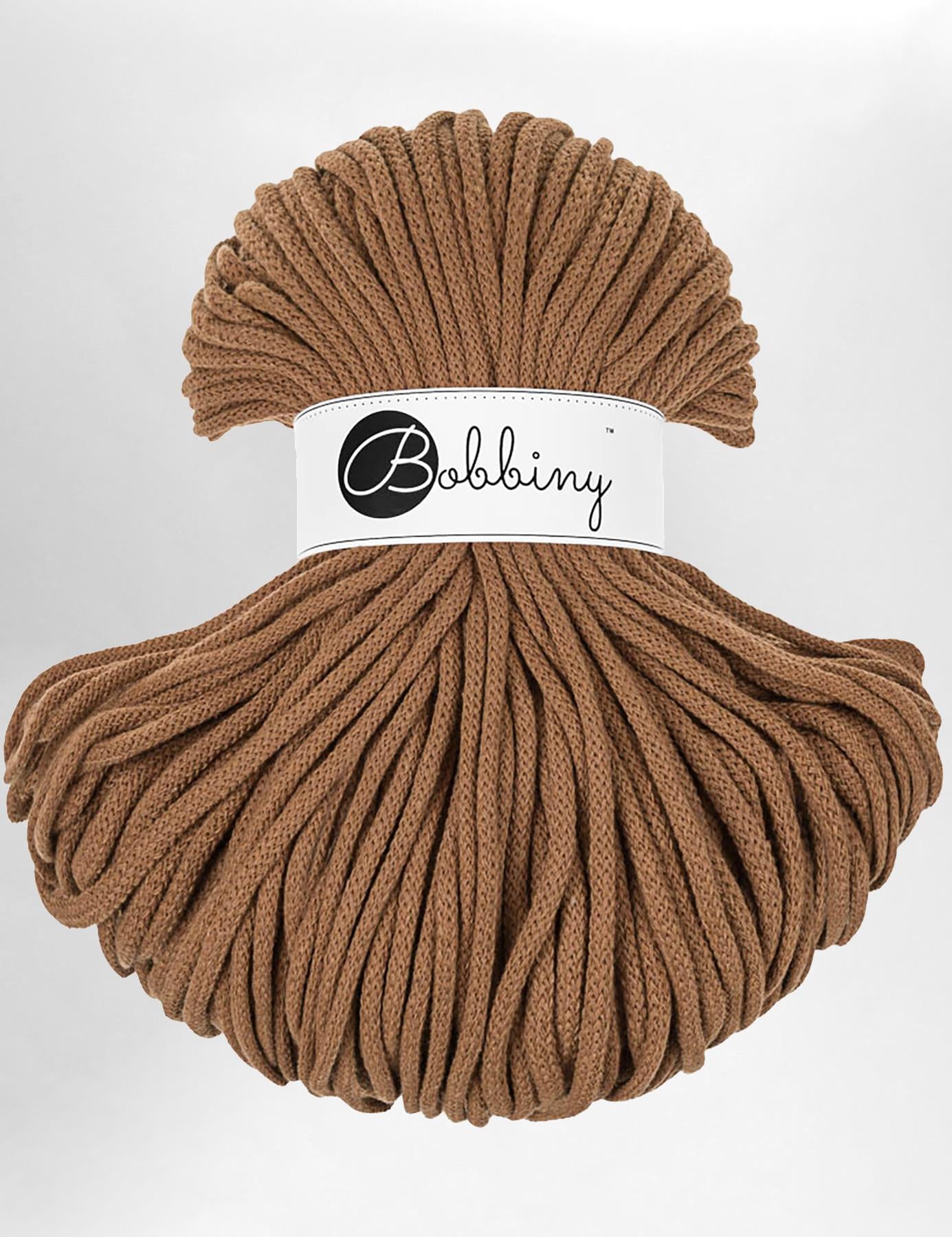 5mm Caramel recycled cotton macrame cord by Bobbiny (100m)