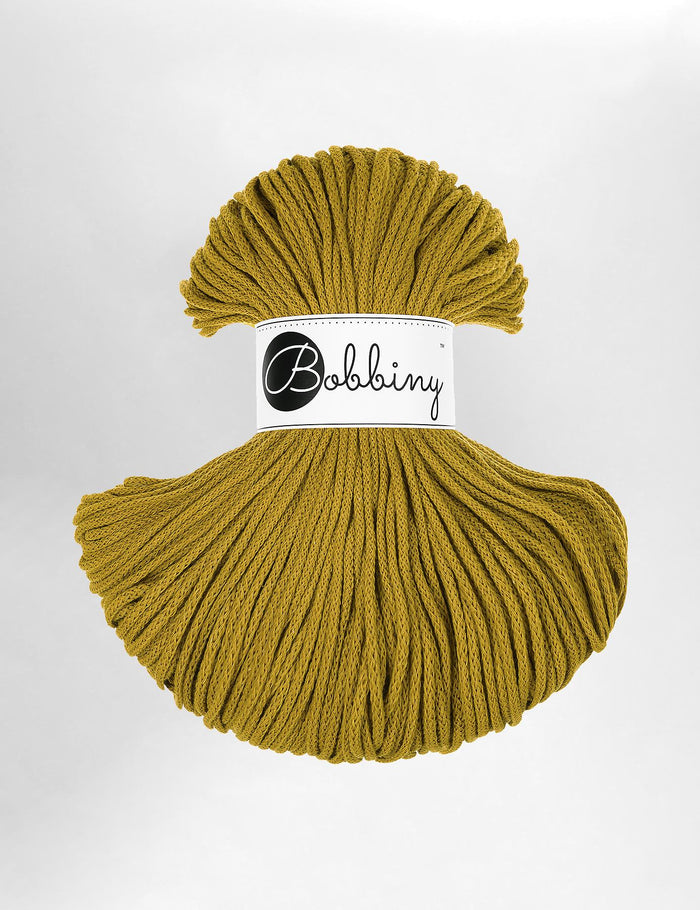 Bobbiny Spicy Yellow 3mm Braided Macrame Cord (100m)