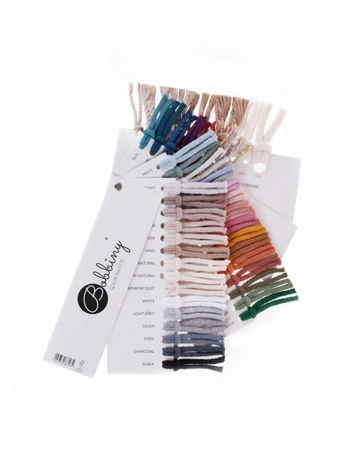 Bobbiny Braided Cord - Colour Sample Palette