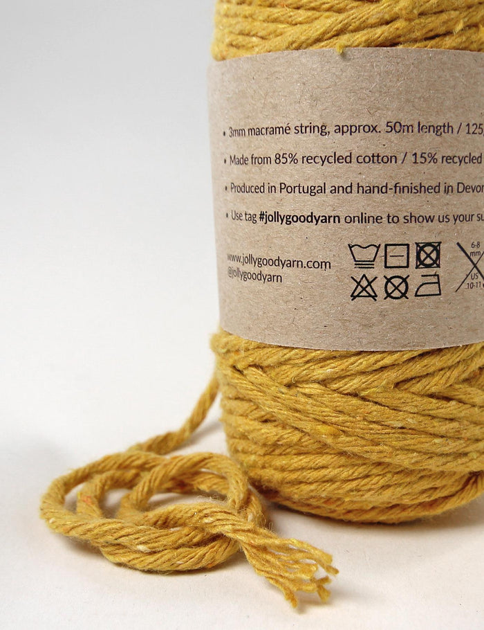 Recycled macrame string - colour ocre