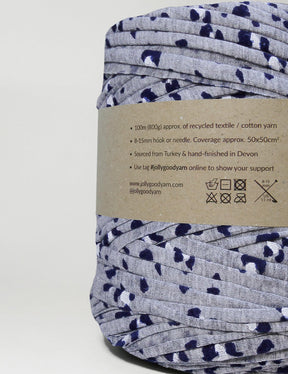 Blue leopard print t-shirt yarn (100-120m)