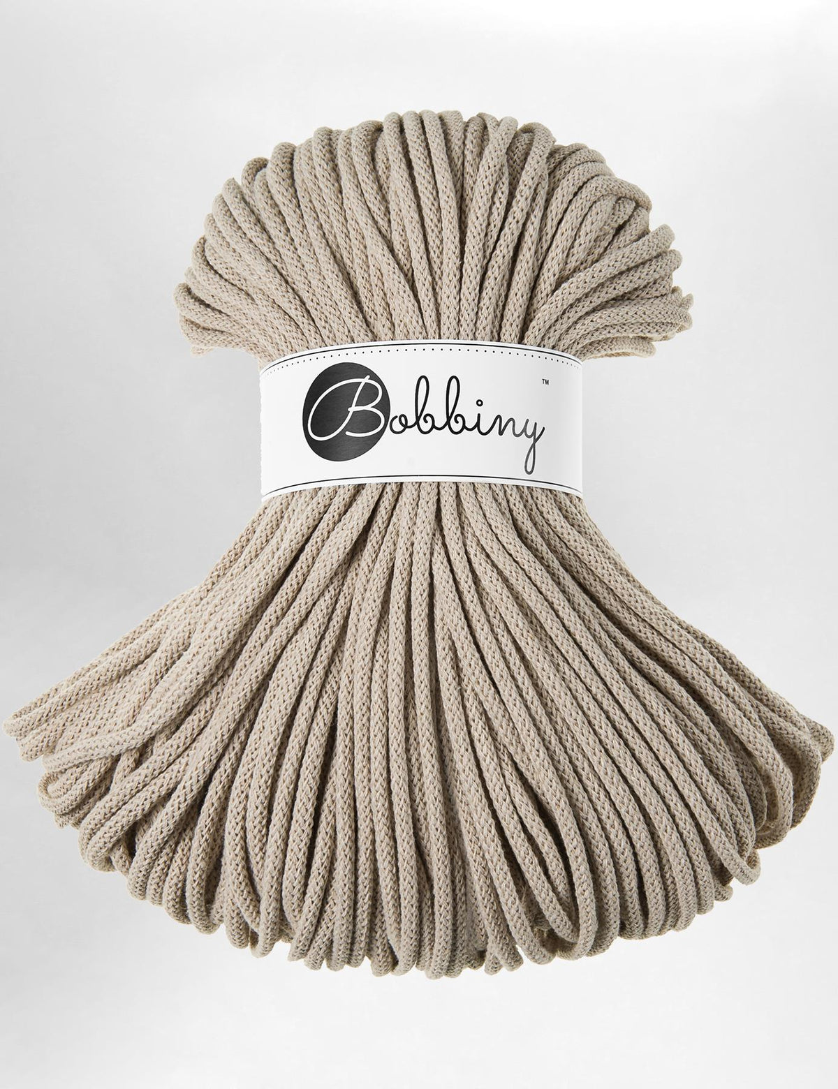 5mm Beige recycled cotton macrame cord by Bobbiny (100m)