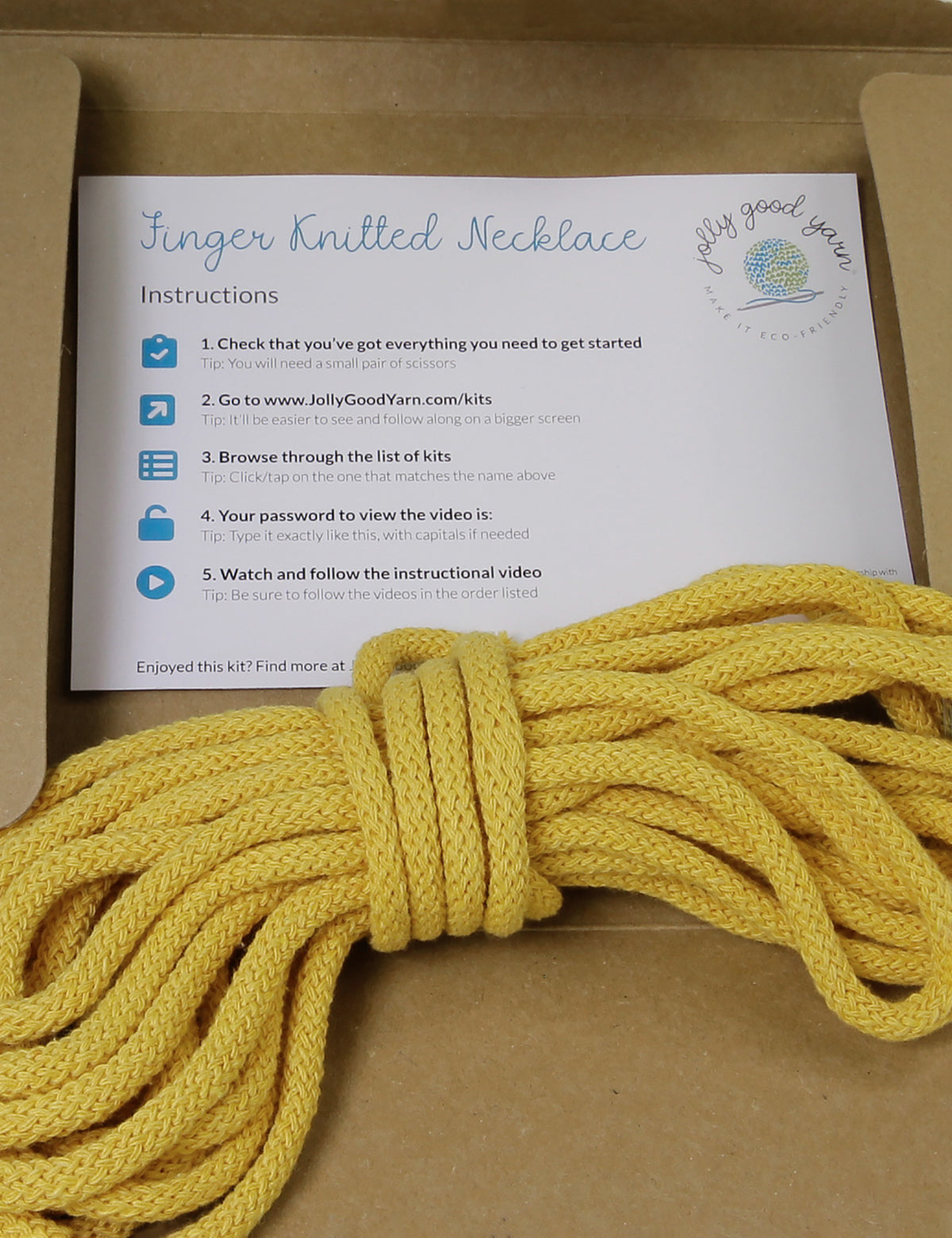 Finger Knit Necklace Macrame Kit