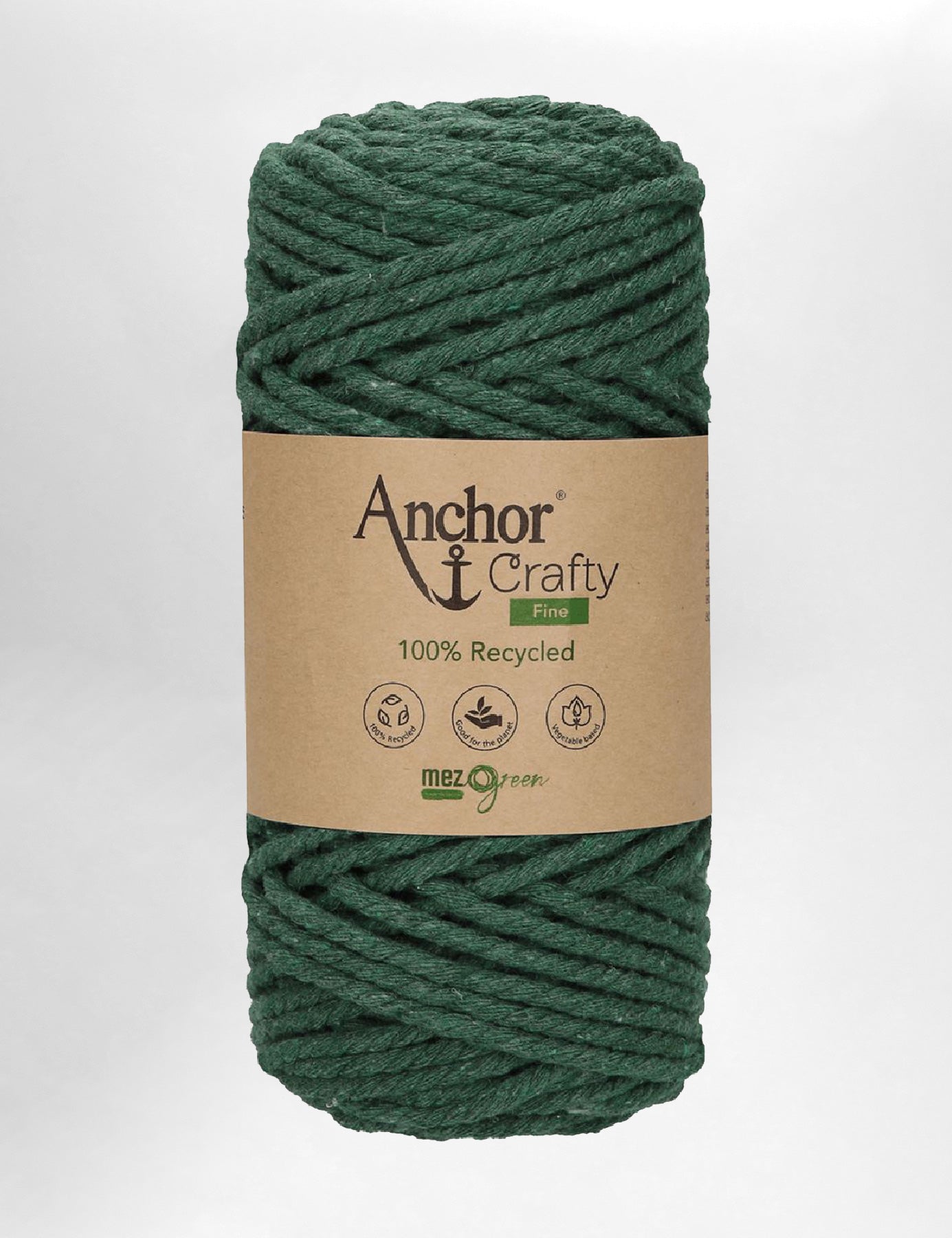 Anchor Crafty 3mm Forest 3ply recycled cotton macrame cord (65m)