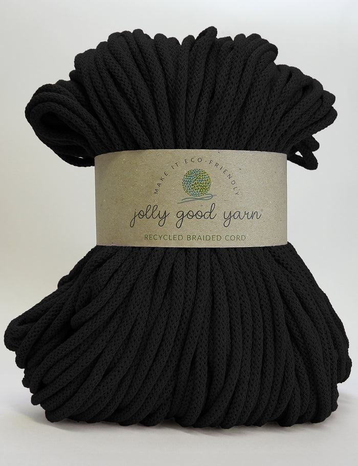 5mm Heavitree Black recycled cotton macrame cord