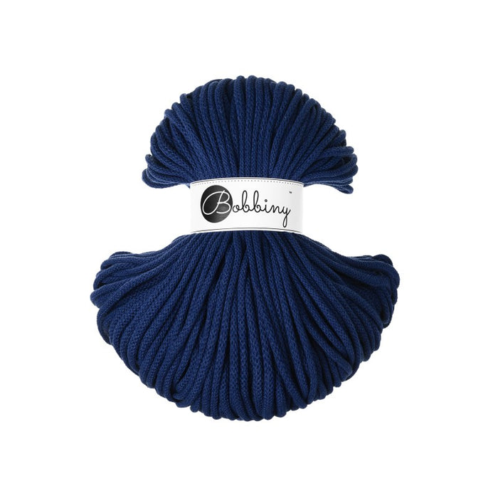 Ink Blue Yarn with Bobbiny label on
