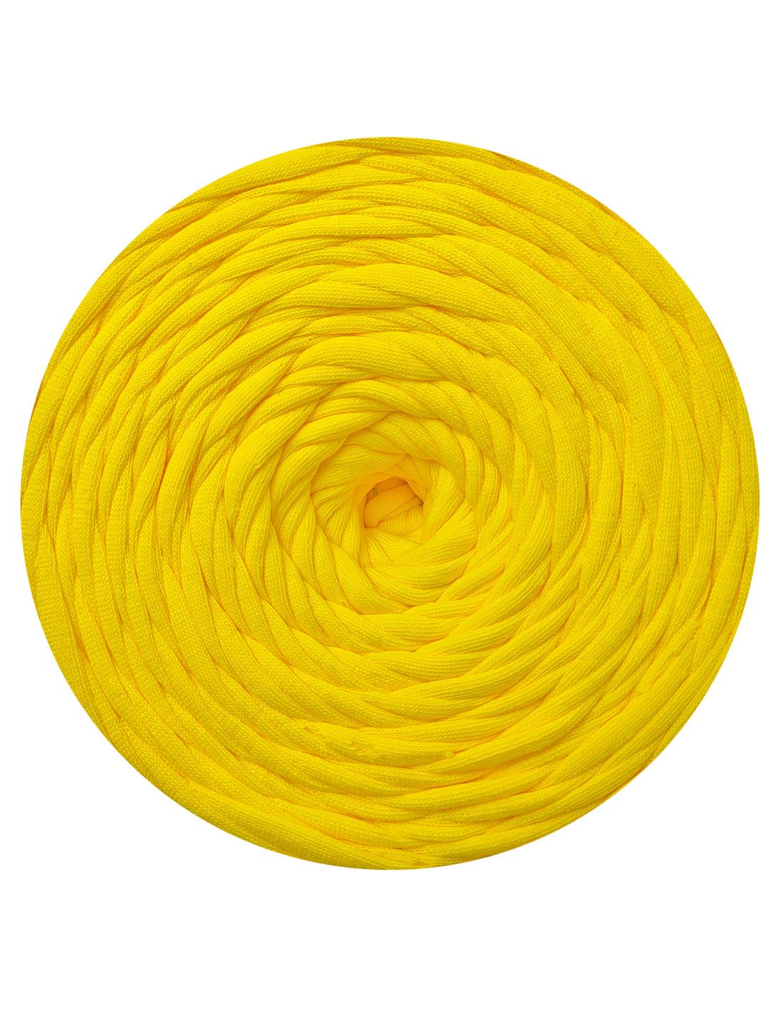 Yellow yarn ball on a white background