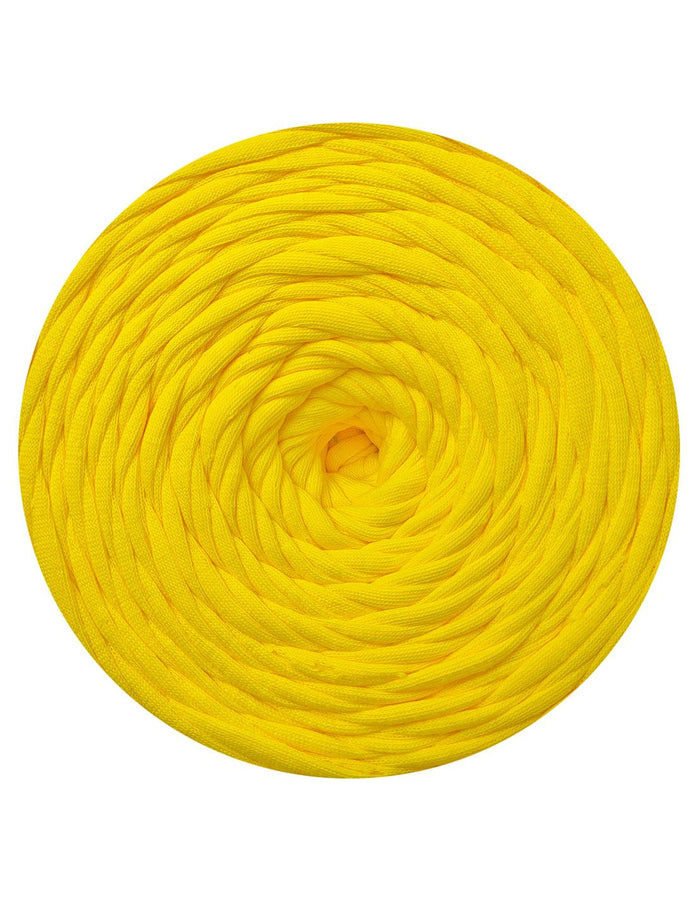 Yellow yarn ball on a white background