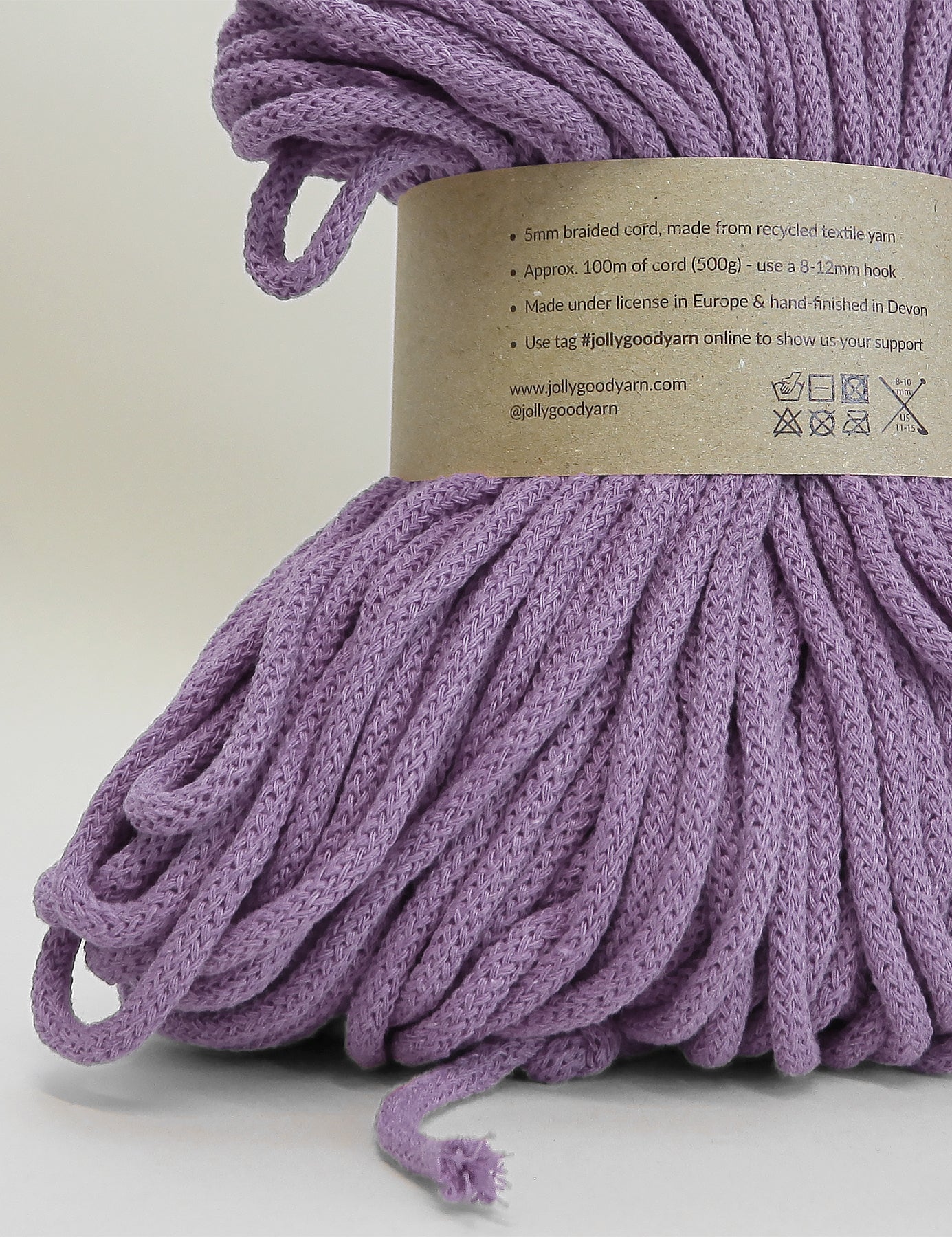 5mm Lifton Lilac recycled cotton macrame cord