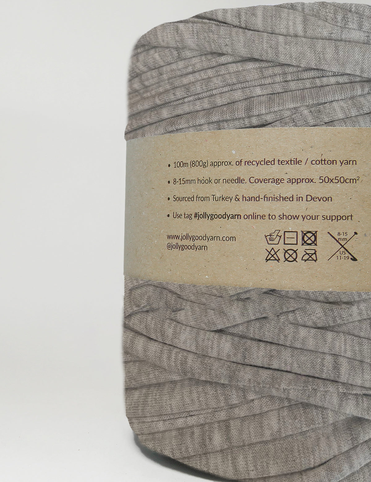 Recycled textile yarn - colour grey