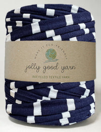 Recycled textile yarn - colour blue-white
