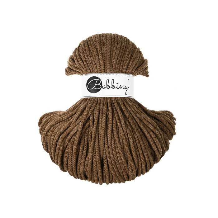 Brown skein of bobbiny recycled cord