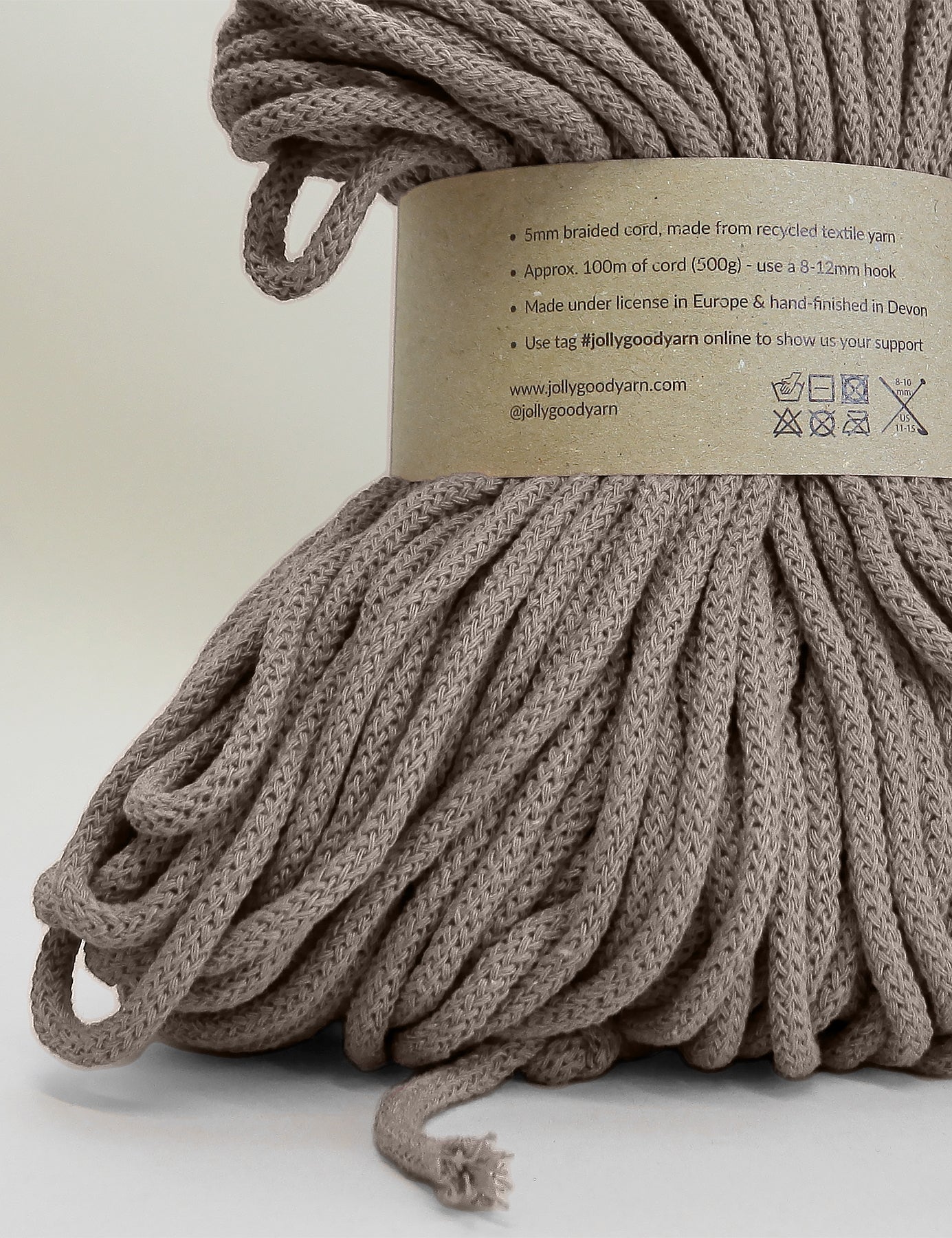5mm Ottery Taupe recycled cotton macrame cord