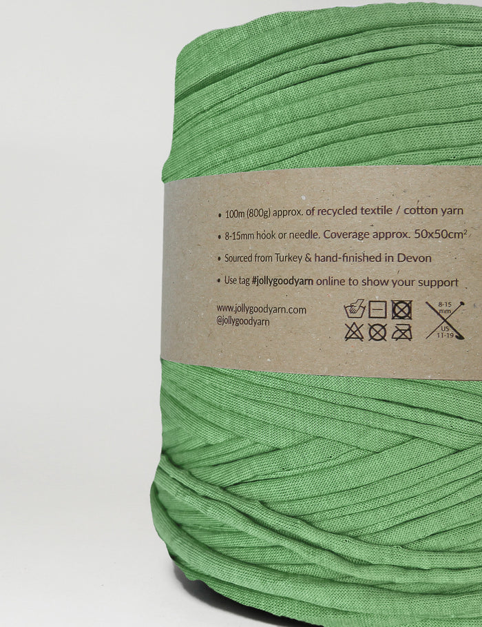 Recycled T-shirt yarn - colour green