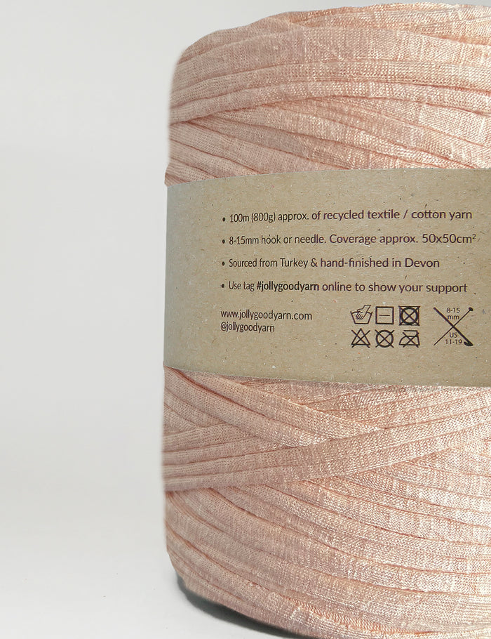 Recycled textile yarn - colour rose gold
