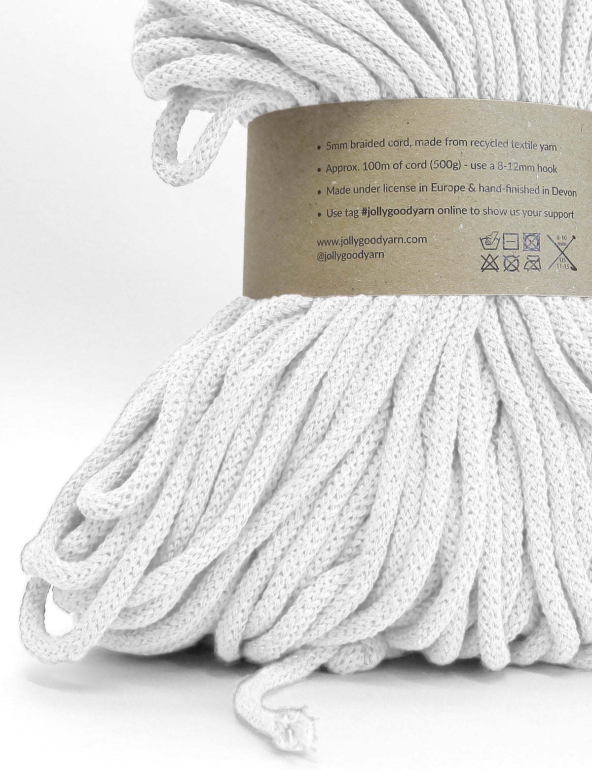 5mm Sandford White recycled cotton macrame cord