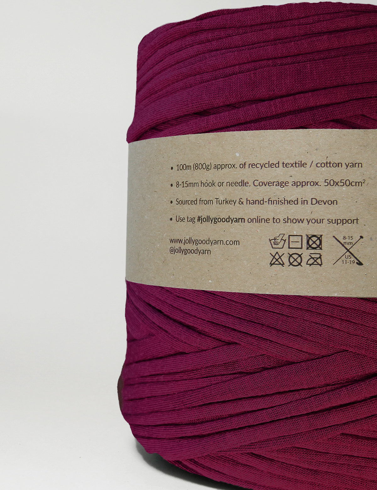 Recycled T-shirt yarn - colour mauve
