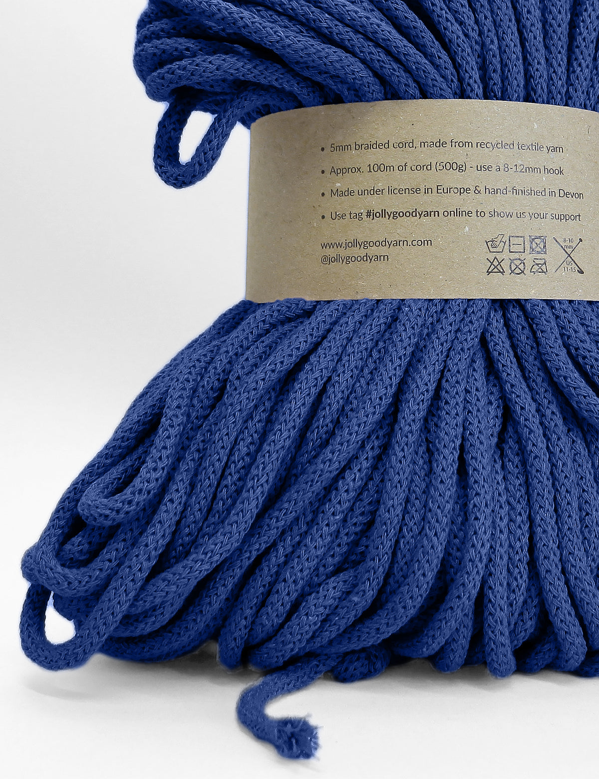 5mm Topsham Blue recycled cotton macrame cord