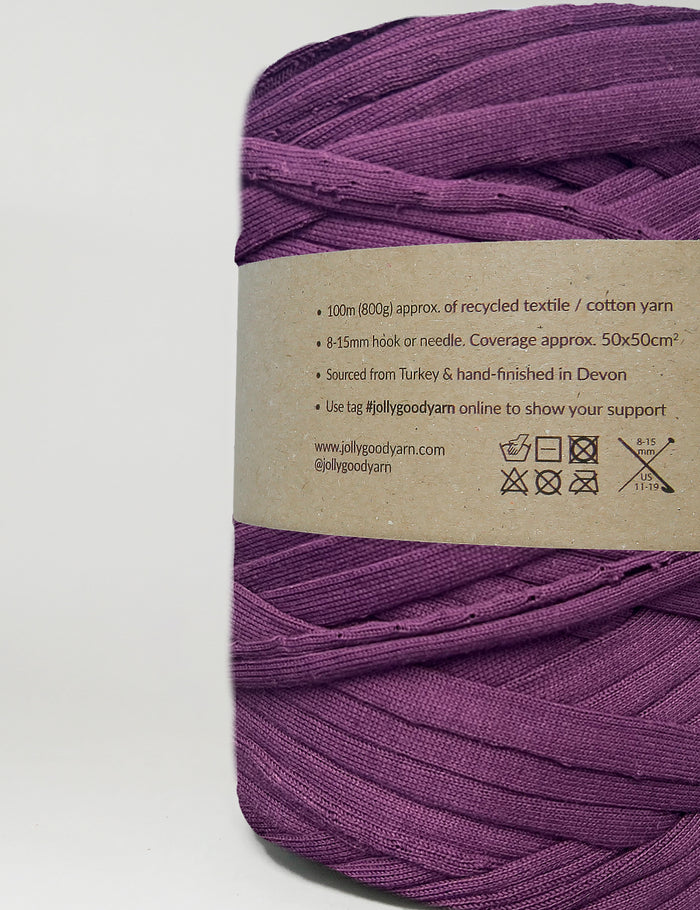 Recycled textile yarn - colour violet