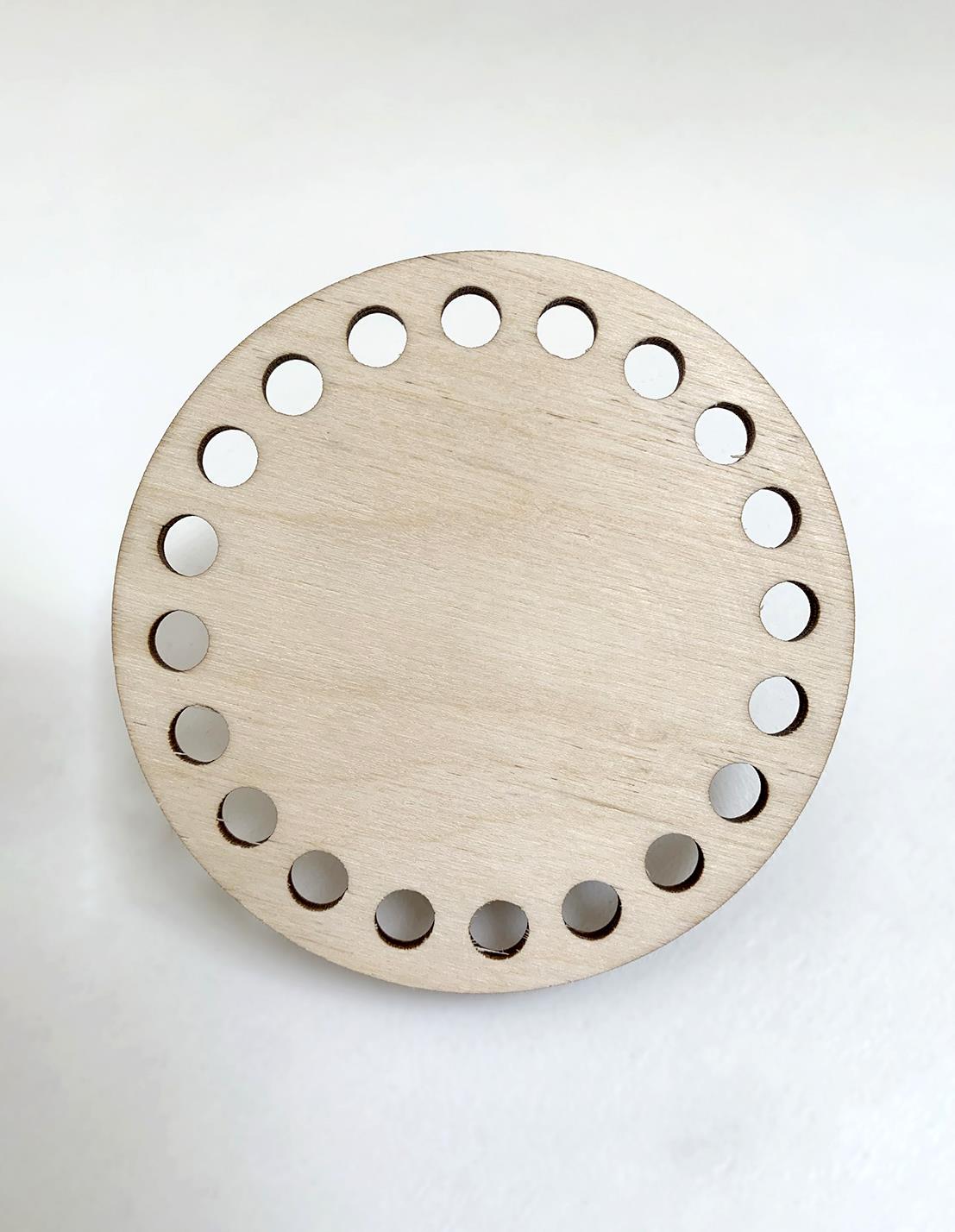 100mm Wooden Circular Crochet Basket Base (10cm)