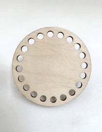100mm Wooden Circular Crochet Basket Base (10cm)