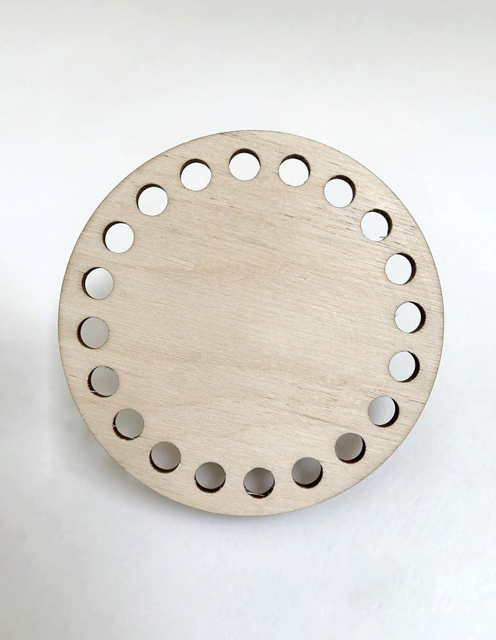 100mm Wooden Circular Crochet Basket Base (10cm)
