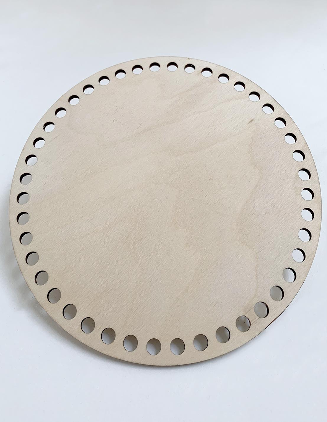 200mm Wooden Circular Crochet Basket Base (20cm)