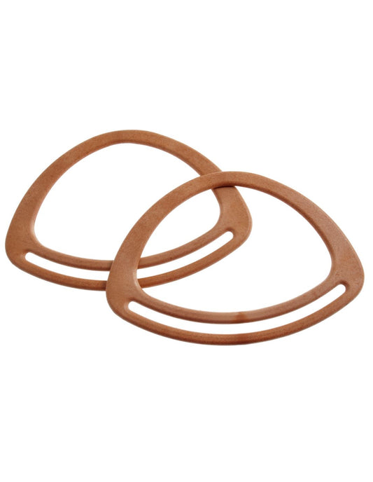Groves light brown (BH1L) wooden oval bag handles - 20cm