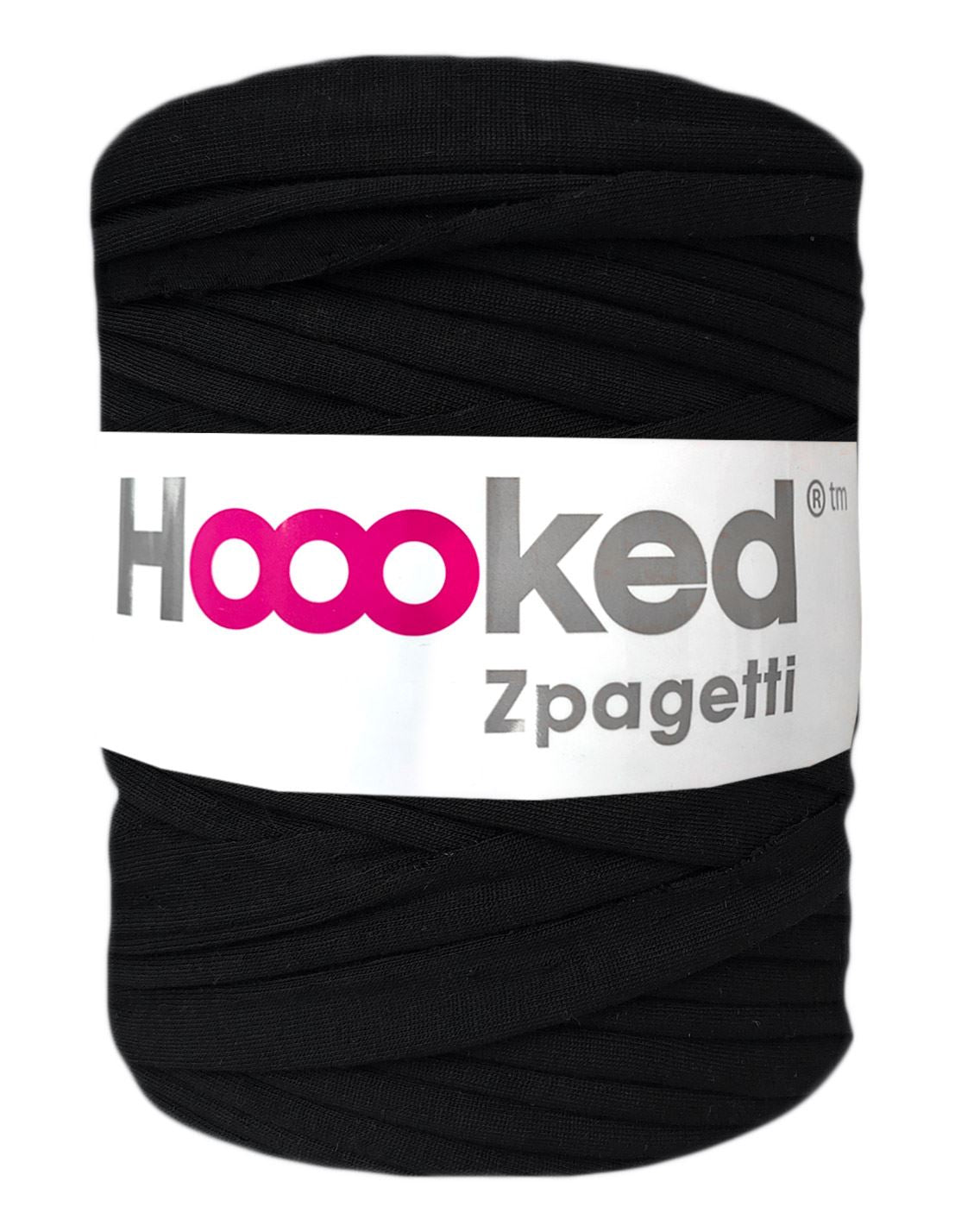 Onyx black t-shirt yarn by Hoooked Zpagetti (100-120m)